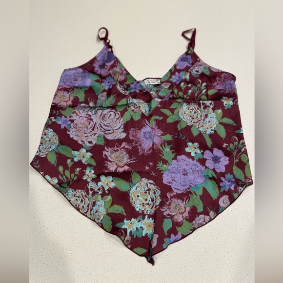 NWOT Free People Intimately Purple Floral Cami - Adjustable V-Neck Top - Picture 9 of 13